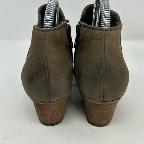 Blondo Brown Olive Green Waterproof Leather Heeled Ankle Boots Size 7.5 - Picture 8 of 13